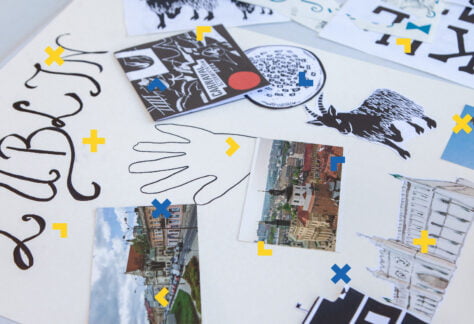 Kolaż ze zdjęć i obrazków. Na górze duży napis "Lublin".