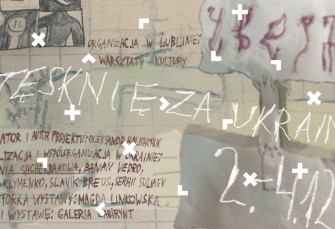 Plakat reklamujący wystawę "Tęsknię za Ukrainą".