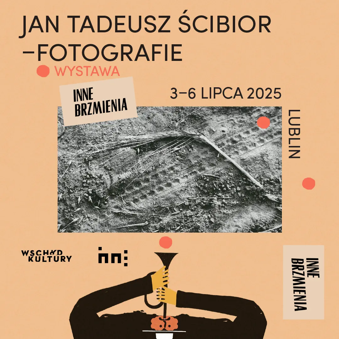 Grafika zapowiadająca wystawę fotografii Jana Tadeusza Ścibiora.