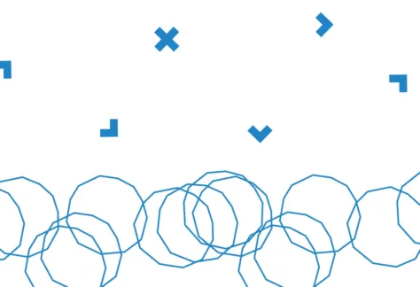 Niebieskie koła na białym tle.