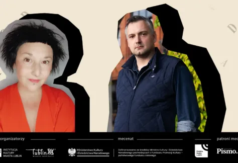 Zdjęcie kobiety i mężczyzny. Dookoła ich sylwetek są ramki. Napis: echo liter.