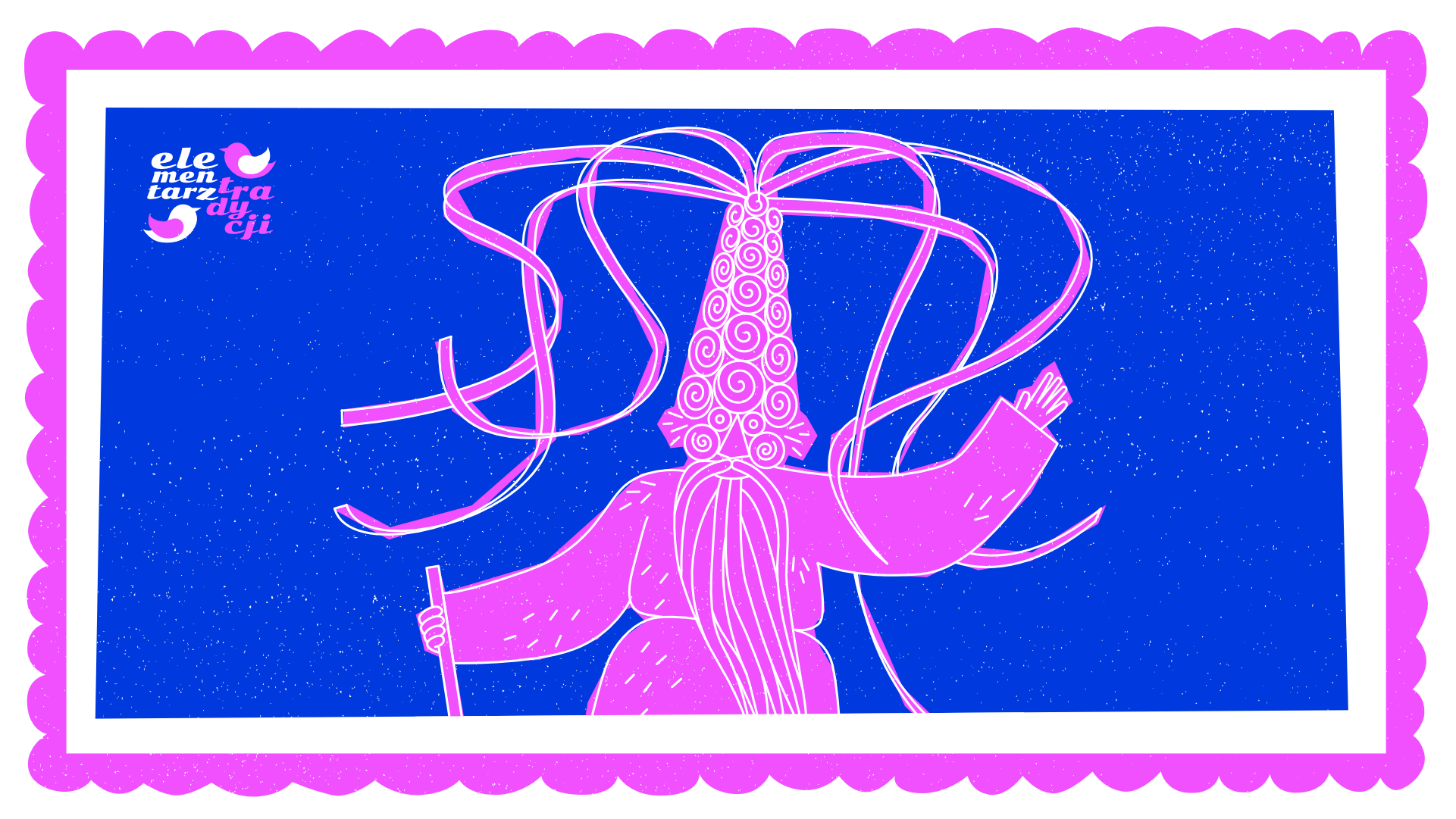 Grafika przypomina znaczek pocztowy. Jest na nim sylwetka z brodaczem ze Sławatycz.