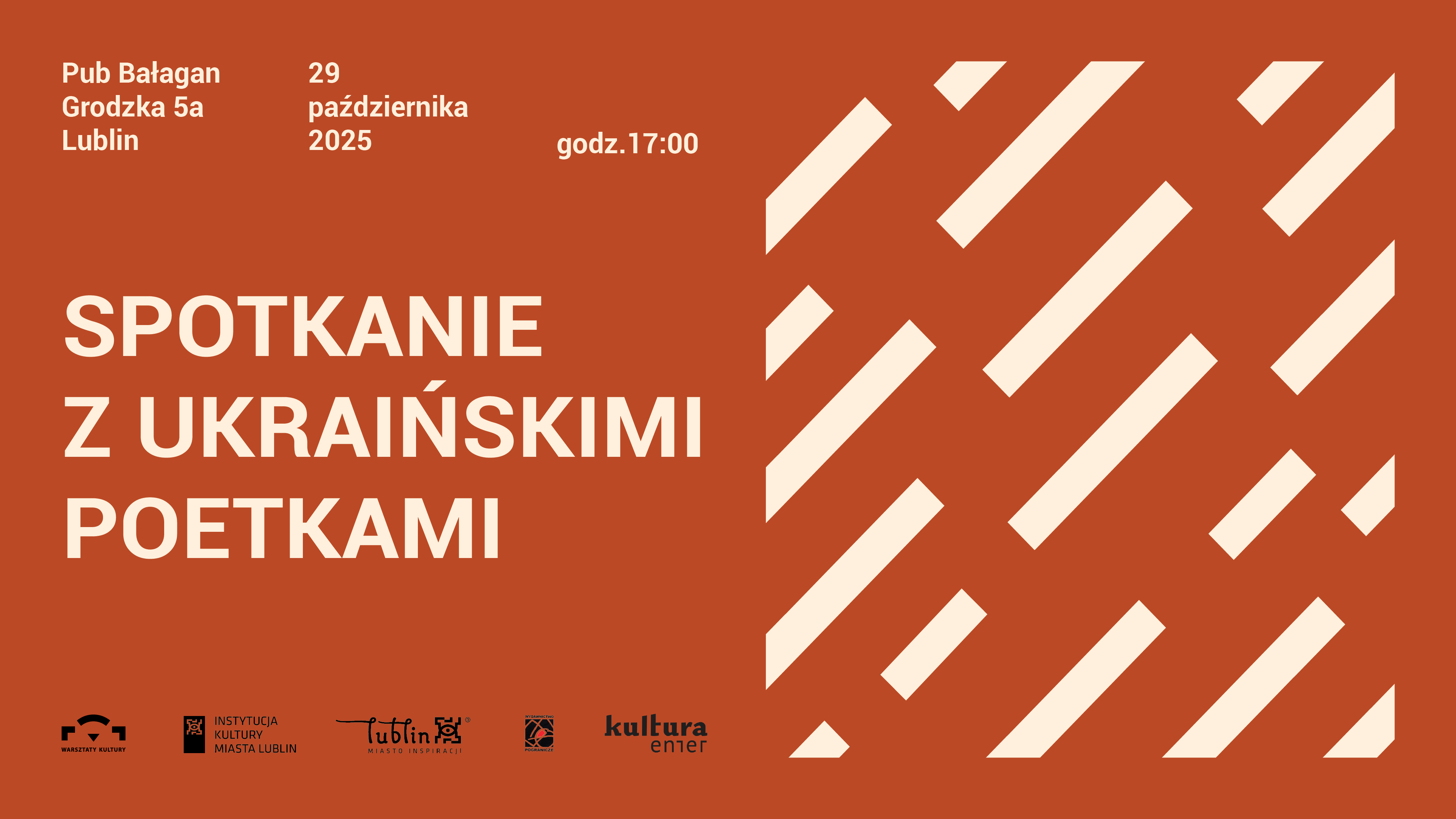 Grafika zapowiadająca spotkanie z ukraińskimi poetkami.