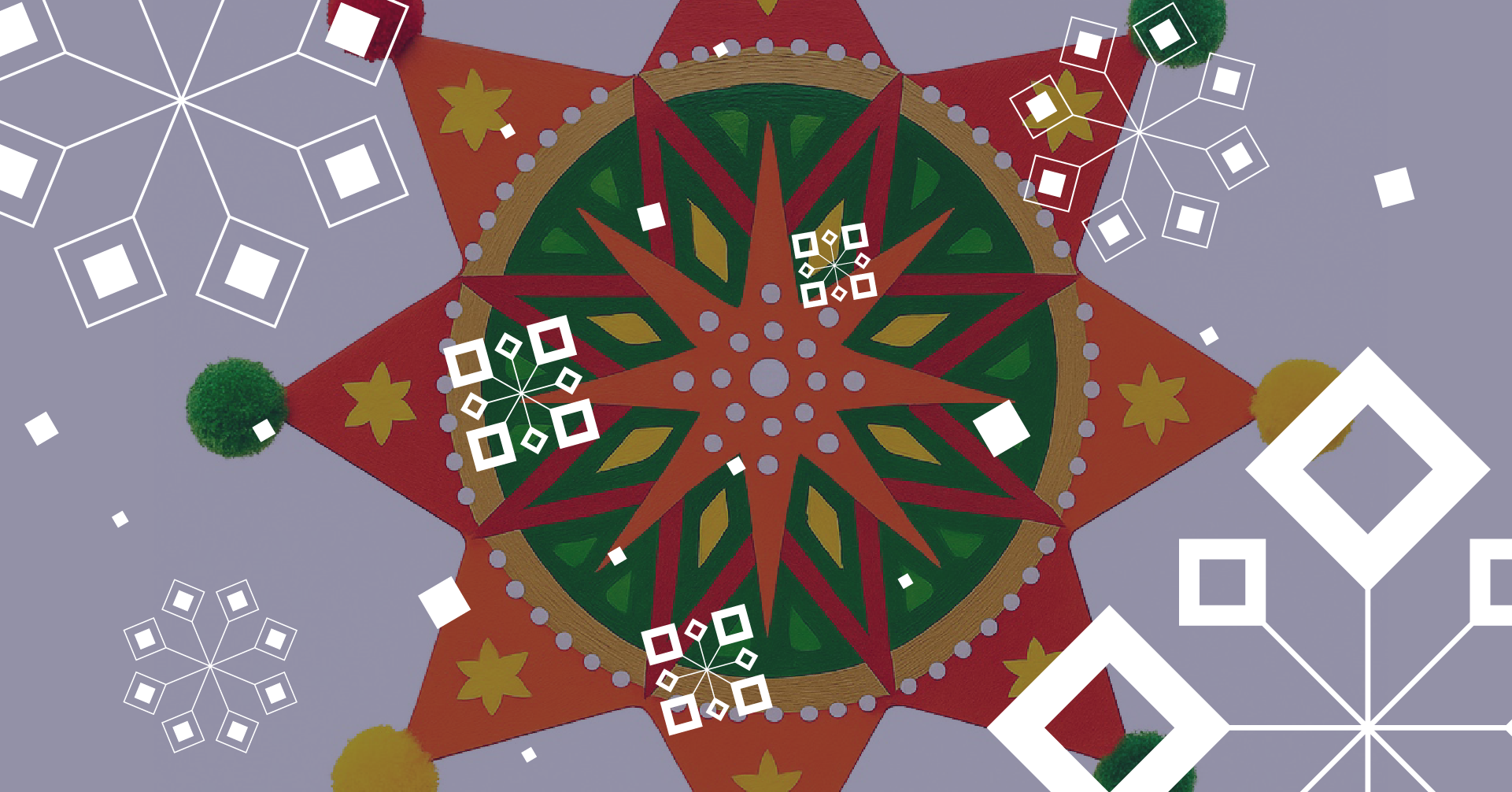 Kolorowa gwiazda kolędnicza.