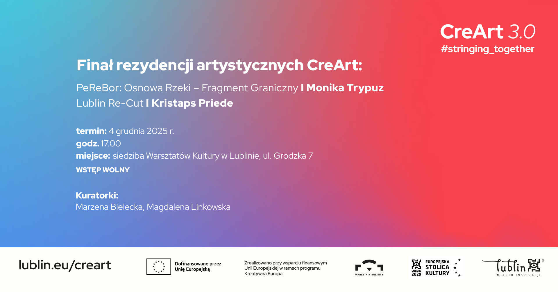 Grafika z napisem CreArt 3.0, Finał rezydencji artystycznych.