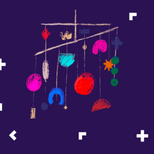 Grafika z karuzelą dla dzieci.