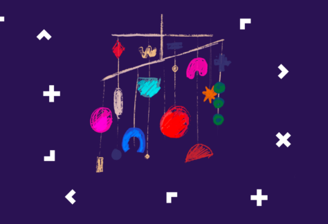 Grafika z karuzelą dla dzieci.