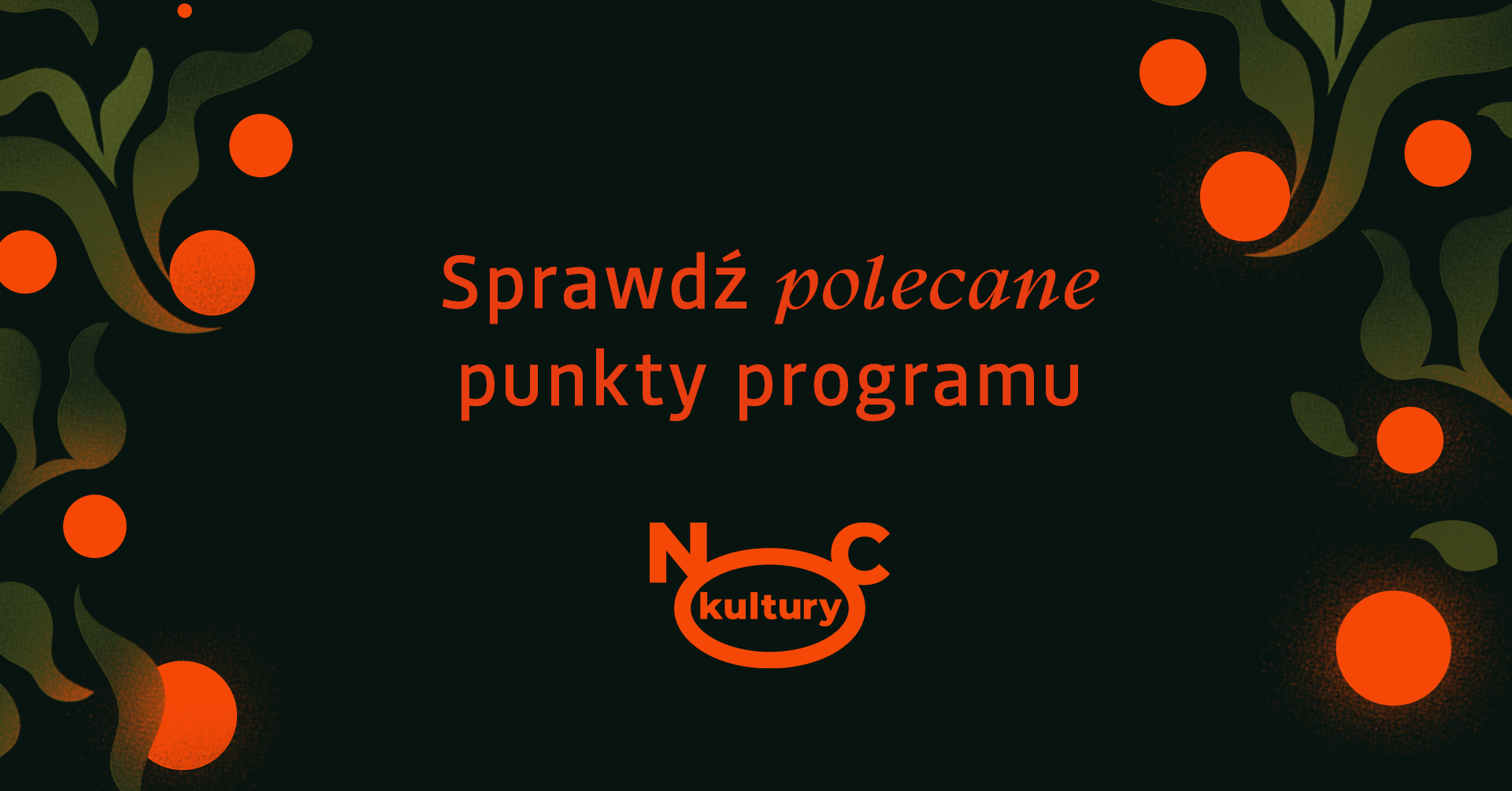 Grafika z napisem Sprawdź polecane punkty programu.