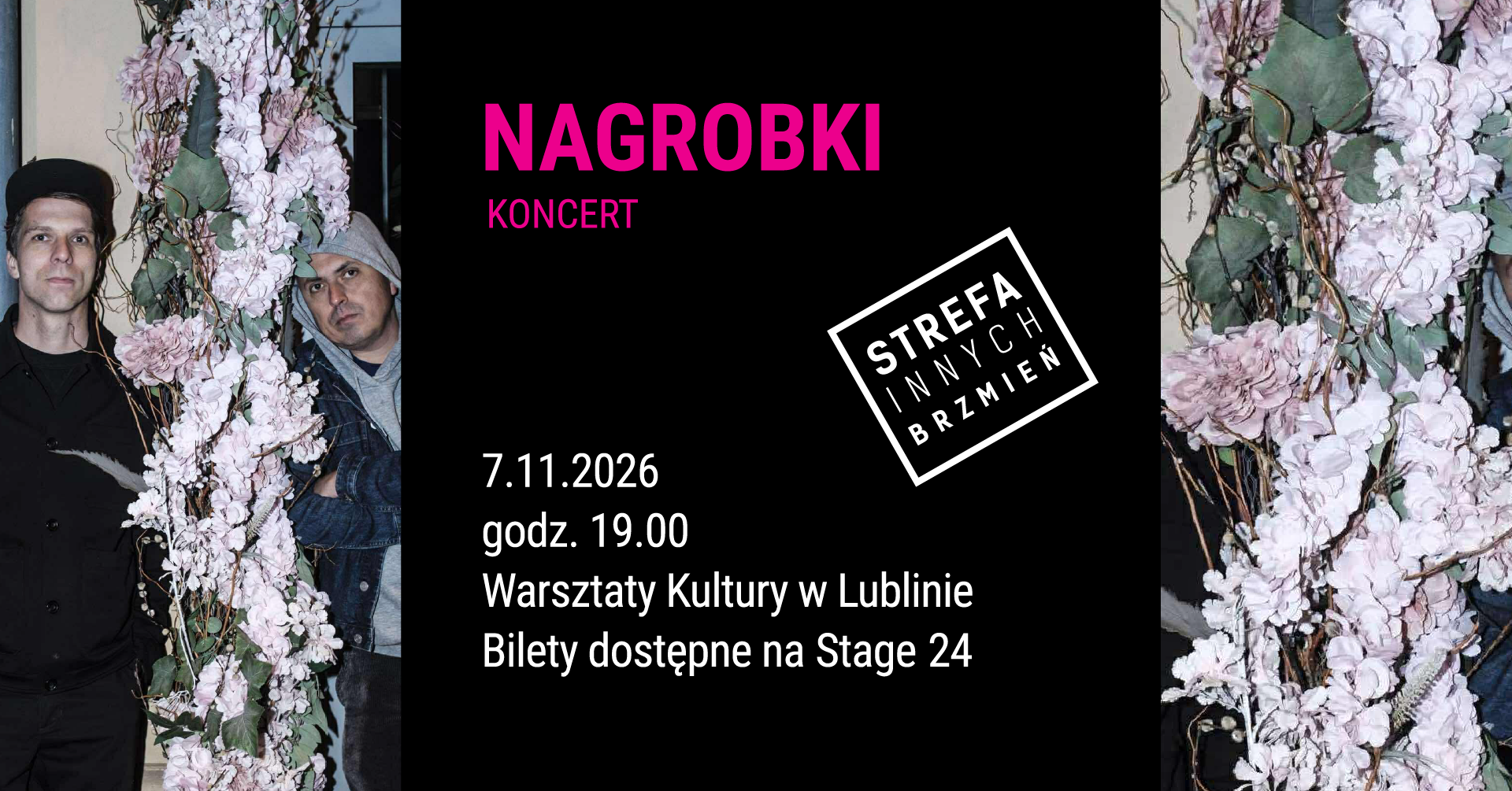 Grafika z napisem Nagrobki koncert.